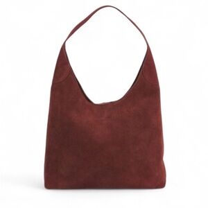 Margot New York Burgundy/Rust Suede Hobo Bucket Bag